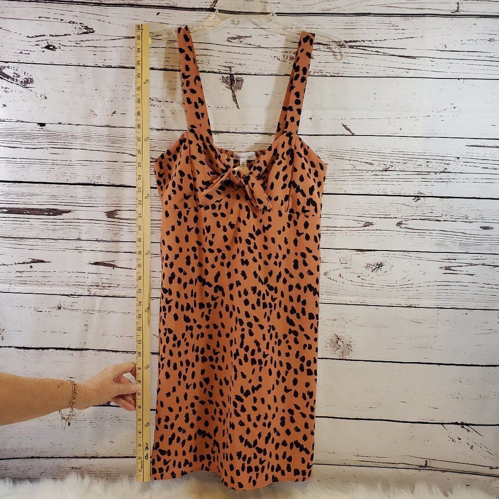 Hailey & Co. Salmon Leopard Print Tie Front Dress Brand New with Tags